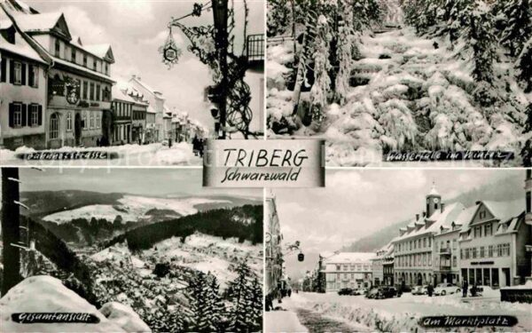 Triberg Schwarzwald Bahnhofstrasse Gesamtansicht Marktplatz