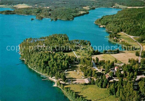 Uskavi Schweden Fliegeraufnahme Campingplatz Nora