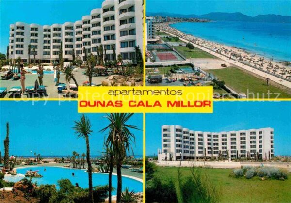 Cala Millor Mallorca Apartementos Dunas Fliegeraufnahme Schw