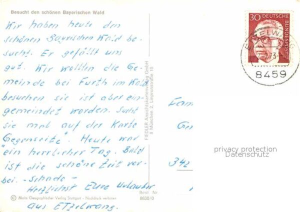 Bayerischer Wald Landkarre Furth Waldmünchen Gleißenberg – Bild 2