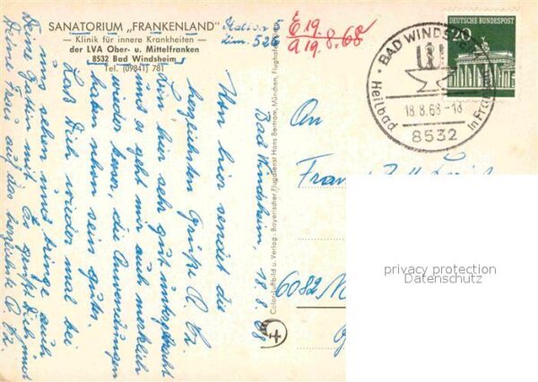 Bad Windsheim Sanatorium Frankenland Fliegeraufnahme – Bild 2
