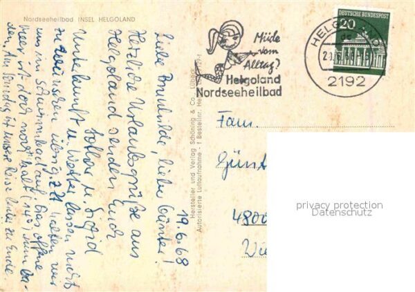 Insel Helgoland Nordseeheilbad Hafen Fliegeraufnahme – Bild 2