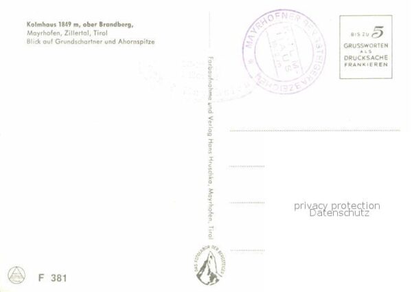 Mayrhofen Zillertal Kolmhaus Berghütte Brandberg Grundschar – Bild 2