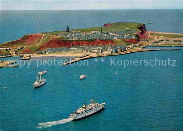 Helgoland Reede und Insel Fähre Fliegeraufnahme