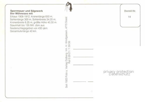 Moehnesee Sperrmauer und Sägewerk Fliegeraufnahme – Bild 2