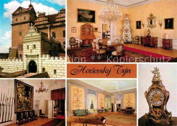 Horsovsky Tyn Bischofteinitz Zamek Schloss Saal Kronleuchter Standuh
