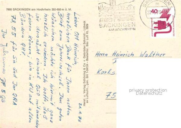 Bad Saeckingen am Hochrhein Rheinbrücke Blick zum Schw – Bild 2