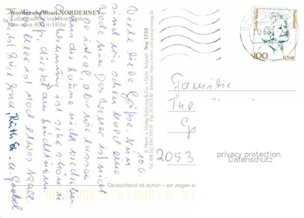 Norderney Nordseebad Luftaufnahme von Nordwesten aus ca. 400 – Bild 2