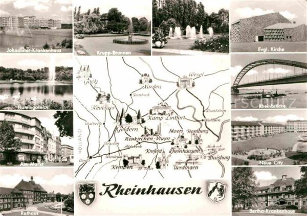 Rheinhausen Duisburg Krankenhaus Teich Markt Rathaus Brunnen