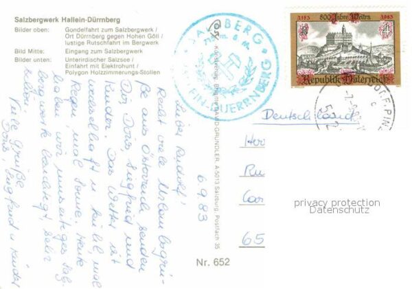 Hallein Salzbergwerk Gondel Salzsee Stollen Kir – Bild 2
