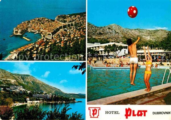 Dubrovnik Ragusa Hotel Plat Swimming Pool Panorama Küste