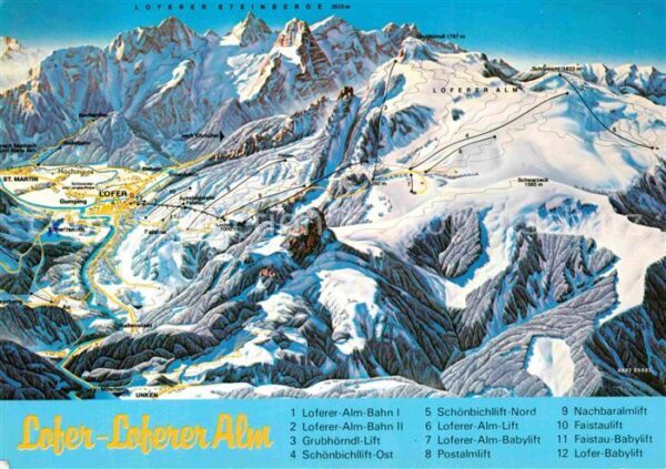 Lofer Skigebiet Loferer Steinberge Übersichts