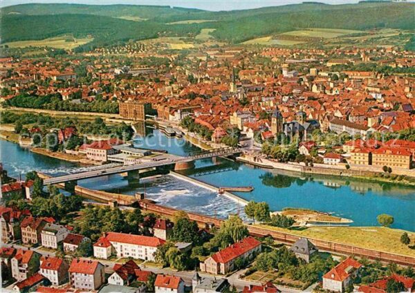 Hameln Weser Schlachtschleuse Fliegeraufnahme
