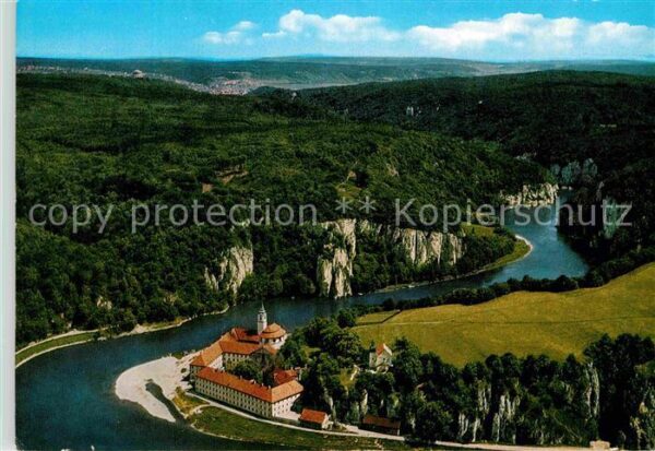 Weltenburg Kelheim Fliegeraufnahme Kloster Weltenburg mit