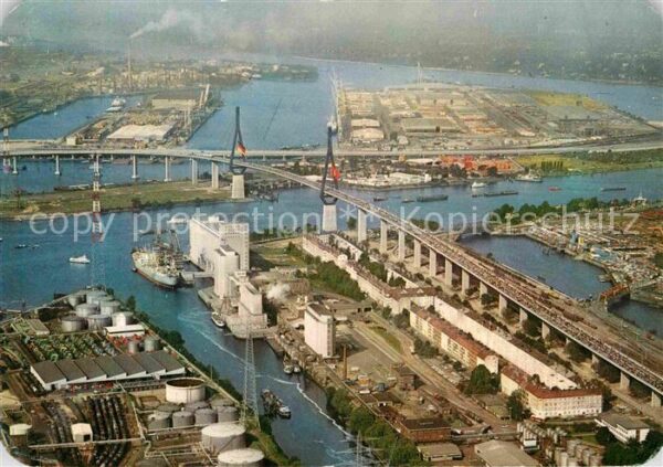 Hamburg Köhlbrandbrücke Fliegeraufnahme