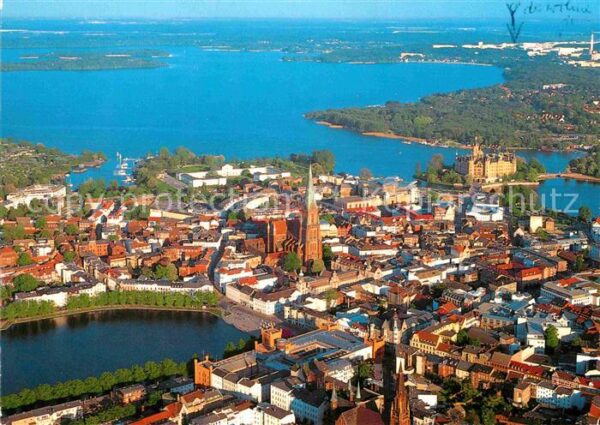 Schwerin Mecklenburg Fliegeraufnahme Altstadt Pfaffenteich D