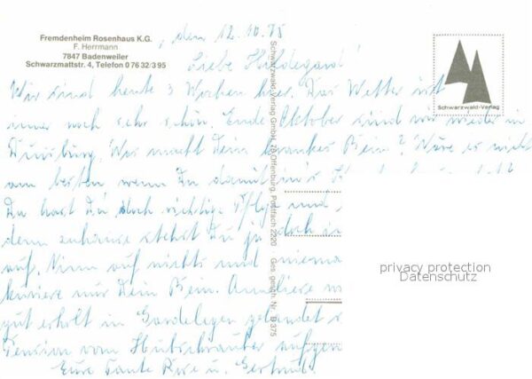 Badenweiler Fremdenheim Rosenhaus KG Fliegeraufnahm – Bild 2
