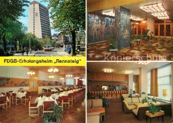 Oberhof Thueringen FDGB Erholungsheim Rennsteig Foyer Spei