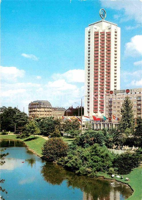 Leipzig Schwanenteich Wohnhochhaus am Georgi Ri