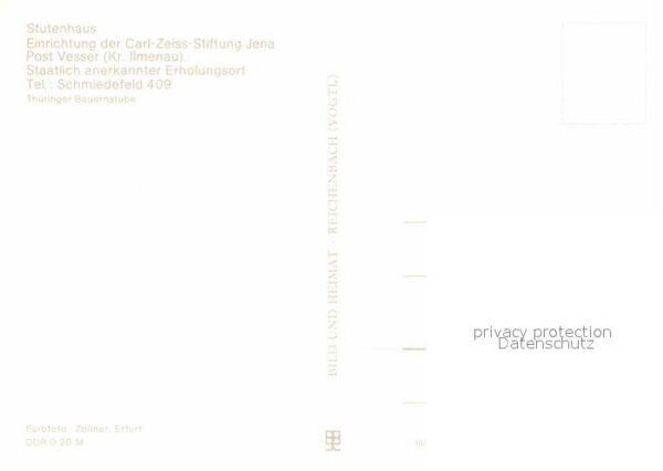Vesser Rennsteig Stutenhaus Einrichtung der Carl Zeiss S – Bild 2