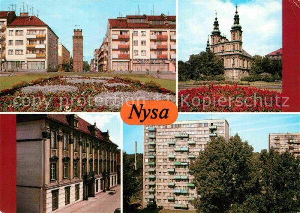 Nysa Teilansichten Turm Kirche Hochhaus Gebä