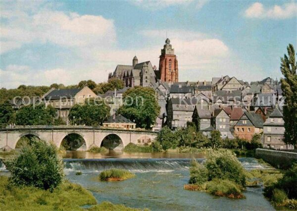 Wetzlar Alte Lahnbrücke Blick zum Dom