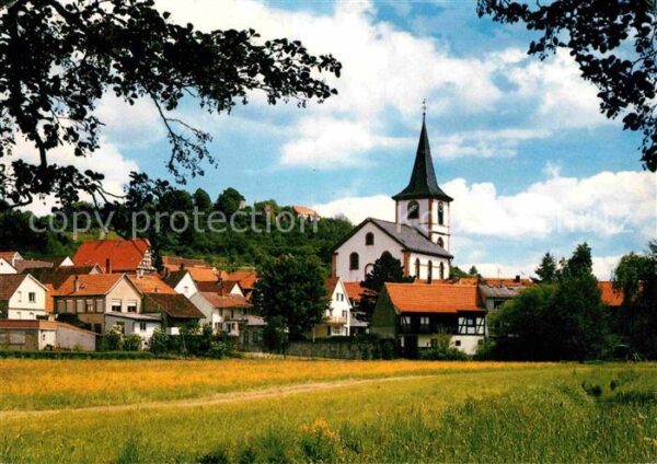 Reichelsheim Odenwald Ortsansicht mit Kirche