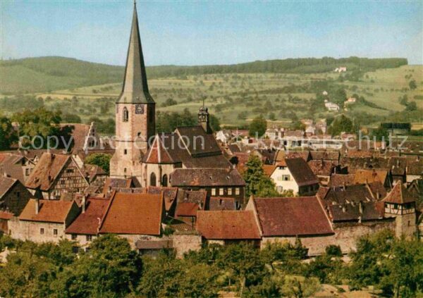 Michelstadt Alter Stadtkern mit Kirche Blick auf Ga