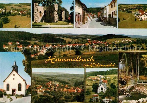 Hammelbach Teilansichten Kirche Kapelle Burgruine