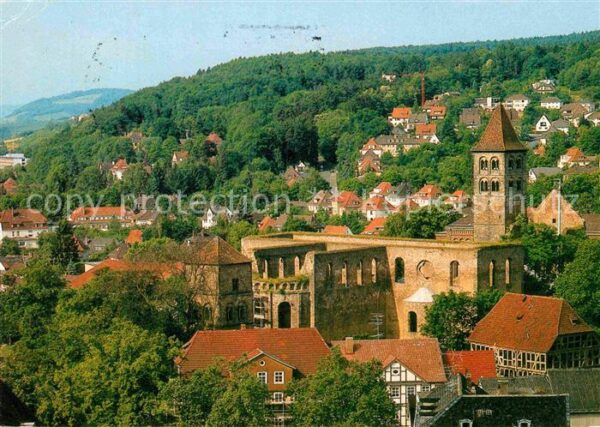 Bad Hersfeld Blick vom Stadtkirchturm zur Stiftsruin