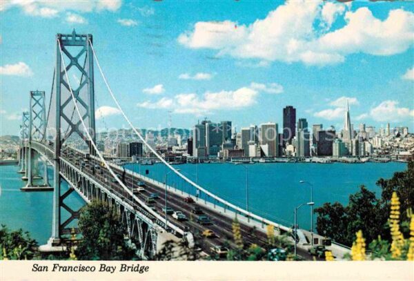 San Francisco California Bay Bridge as seen from Yerba Buena Isl