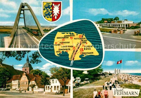 Insel Fehmarn Fehmarnsundbrücke Ortsmotiv mit Kirche
