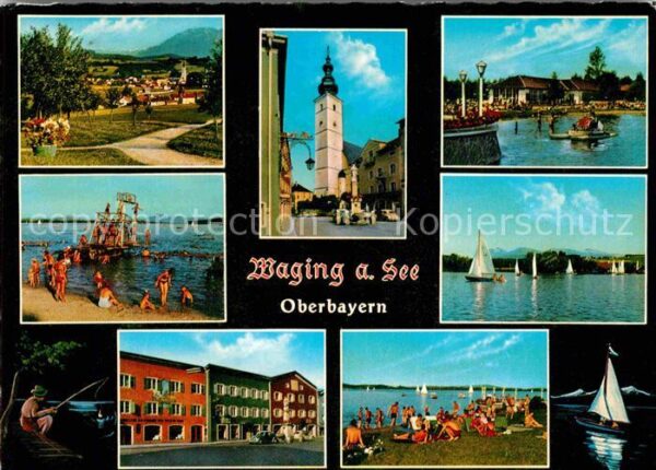 Waging See Wasserkurort Kirche Badestrand Segeln A