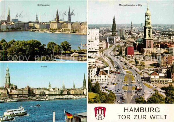 Hamburg Binnenalster Michaeliskirche Michel Wah