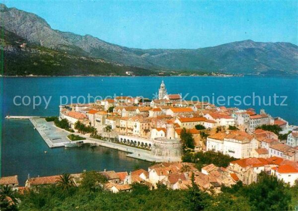 Korcula Panorama Altstadt Meerblick Berge