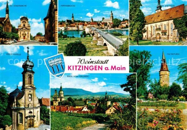 Kitzingen Main Stadtkirche Pippinsbrücke St Johannis F
