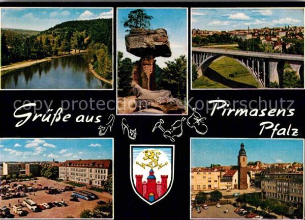 Pirmasens Partie am Fluss Felsformation Brücke Pl