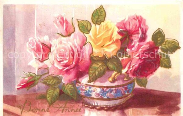 Neujahr Rosen Vase
