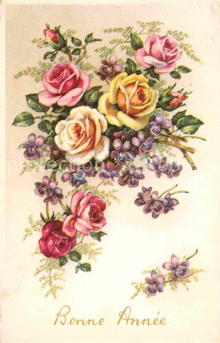 Neujahr Rosen Veilchen