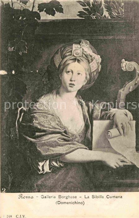 Kuenstlerkarte Alte Kuenstler Domenichino La Sibilla Cumana Roma Gall
