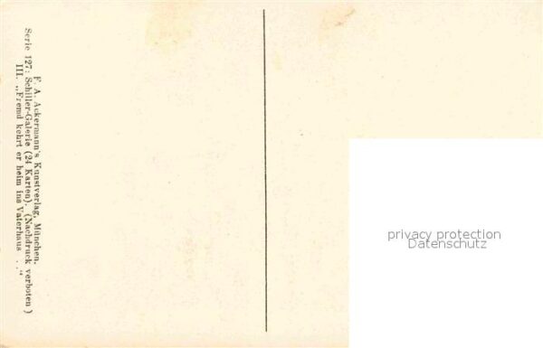 Verlag Ackermann Kuenstlerpostkarte Nr. 1565 Schiller's Glocke Fremd kehrt er h – Bild 2