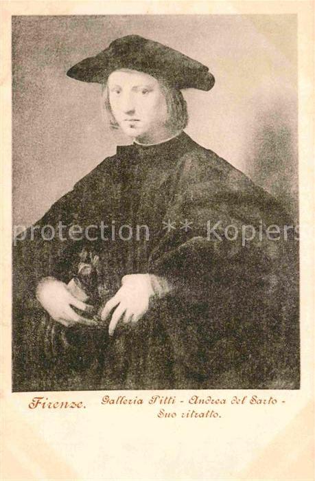 Kuenstlerkarte Alte Kuenstler Andrea del Sarto Autoritratto