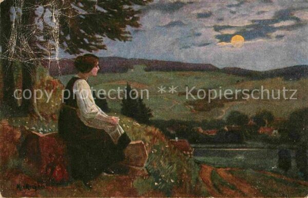 Kuenstlerkarte K. v. Rozynski Sehnsucht