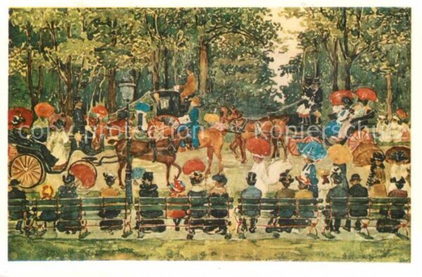 Kuenstlerkarte Maurice Prendergast Central Park 1901