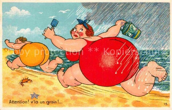 Humor Strand Regen Frauen