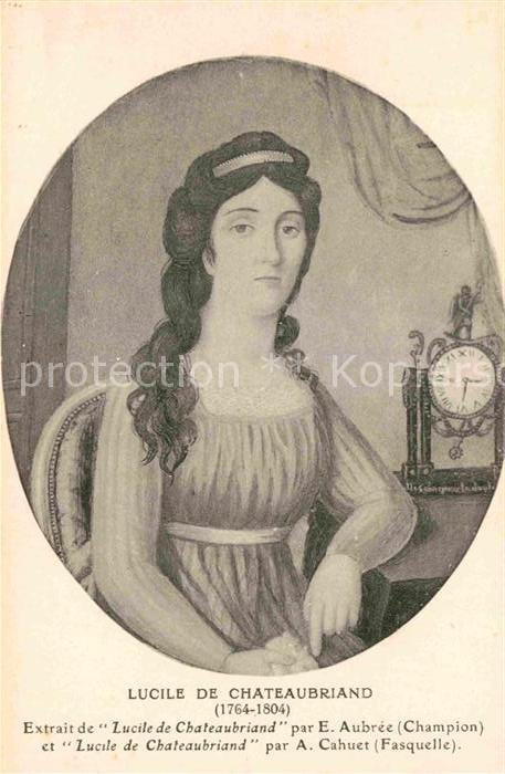 Kuenstlerkarte Alte Kuenstler E. Aubree A. Cahuet Lucile de Chateaubr