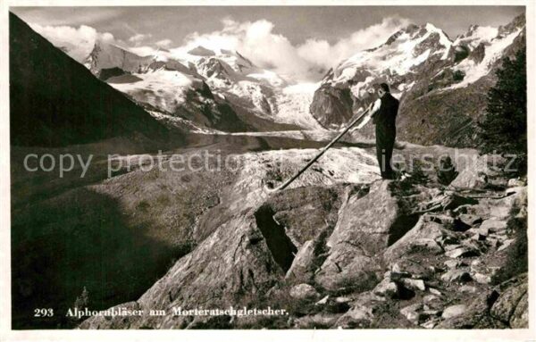 Alphorn Alphornbläser Morteratschgletscher