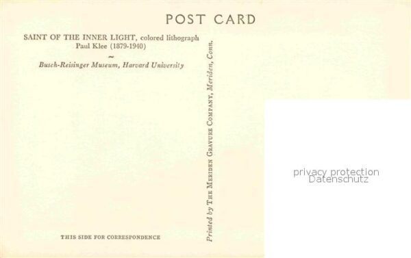 Kuenstlerkarte Paul Klee Saint of the Inner Light – Bild 2