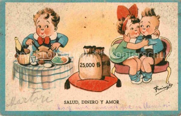Kinder Child Enfants Salud Dinero y Amor
