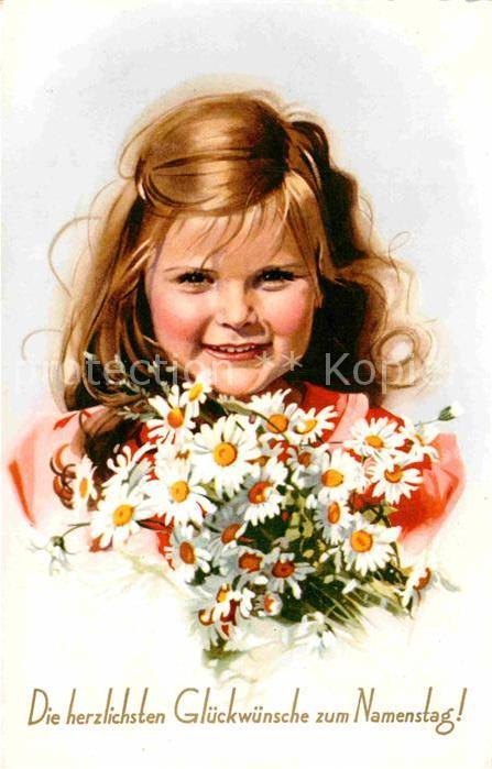 Namenstag Namenskarte Kind Margeriten